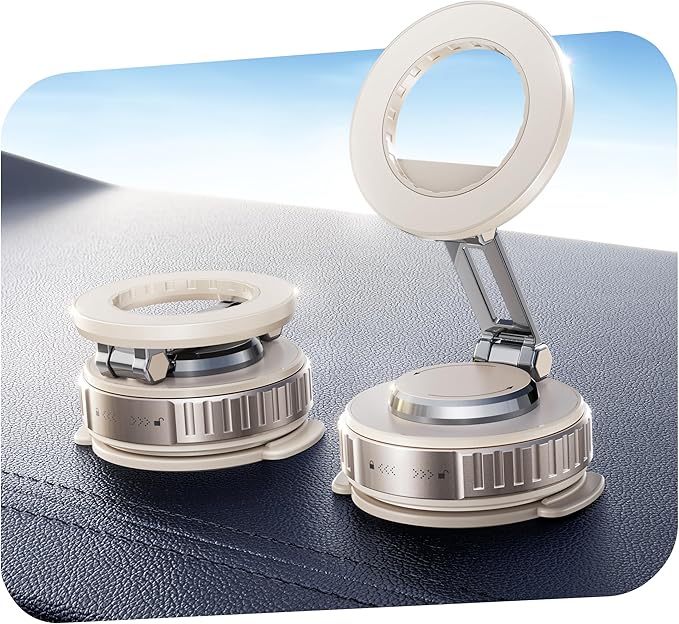 2026 Upgraded Car Phone Holder for Magsafe [108LBS Strongest Suction] 360° adjustable vacuum magnetic phone holders, cell phone car mount for iPhone 17 Pro Max 16 15 14 13 Air Plus (Rose Gold)