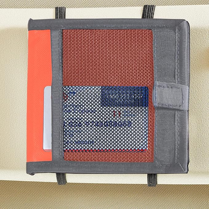 High Road Car Registration and Insurance Card Holder for Sun Visor, Glove Box or Console with 2 Clear Hidden Car Document Pockets