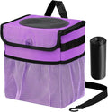 GPUSFAK Car Trash Can Foldable Garbage Bin Leakproof 2.3 Gallons Car Trash Bag Purple