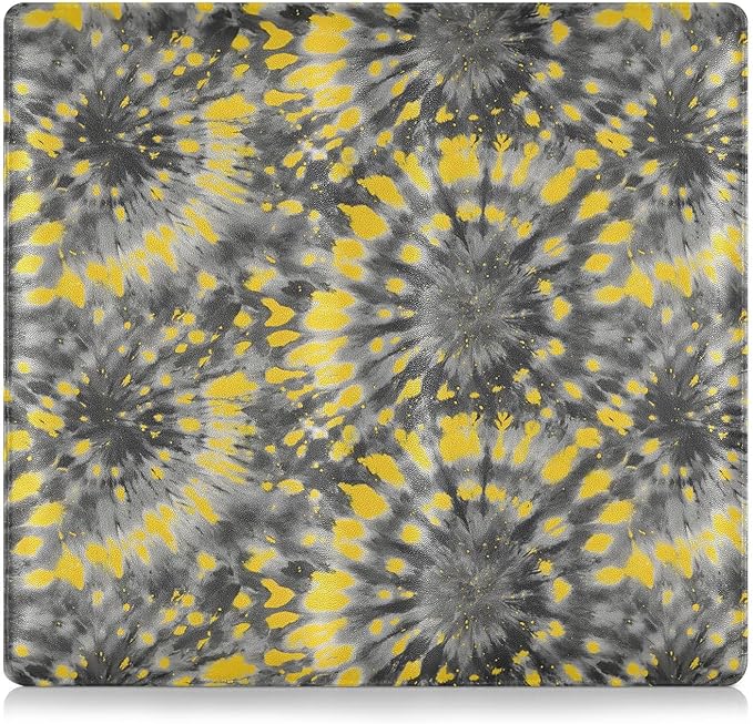 ALAZA Yellow Grey Tie Dye Car Registration and Insurance Card Holder Vehicle Glove Box Car Organizer Driver License Documents Holder Waller Case Organizers