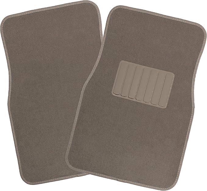 OxGord 4pc Full Set Carpet Floor Mats, Universal Fit Mat for Car, SUV, Van Trucks - Front Rear, Driver Passenger Seat Beige