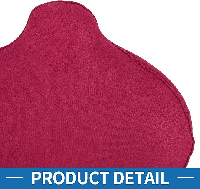 Car Seat Lumbar Massage Lumbar Cushion Memory Foam Support Ergonomic Design 29x50x10cm Suede Wine Red 1 Pc