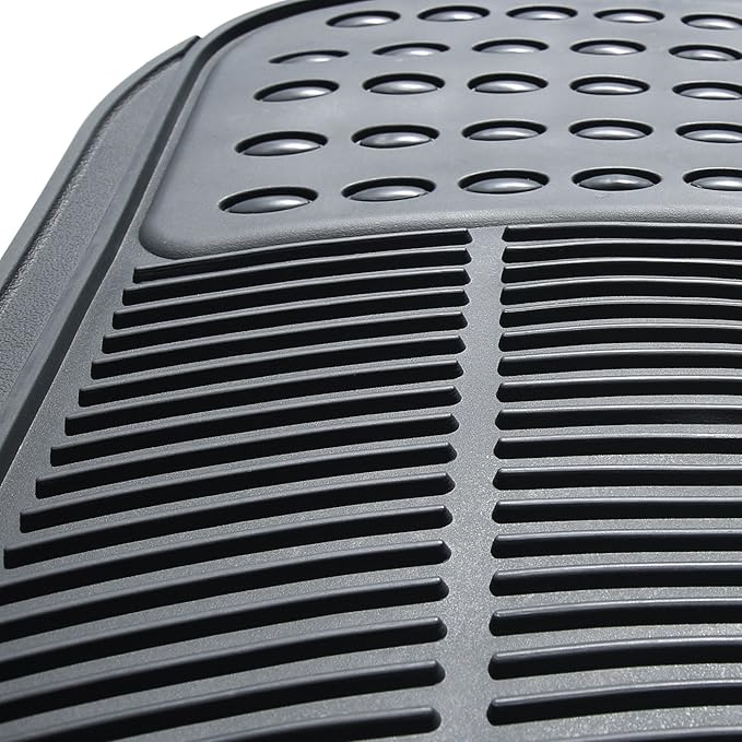 FH Group Car Floor Mats - Heavy-Duty Rubber for Cars, Universal Fit 3 Rows Full Set, Trimmable ClimaProof Floor Mats, For SUVs, Truck, Gray