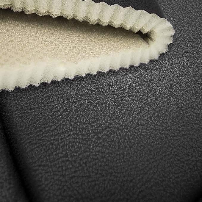 FH Group Front Set Faux Leather Seat Cushions - Car Seat Covers for Low Back Seat, Universal Fit, Airbag Compatible Car Seat Cover for SUV, Sedan, Solid Black