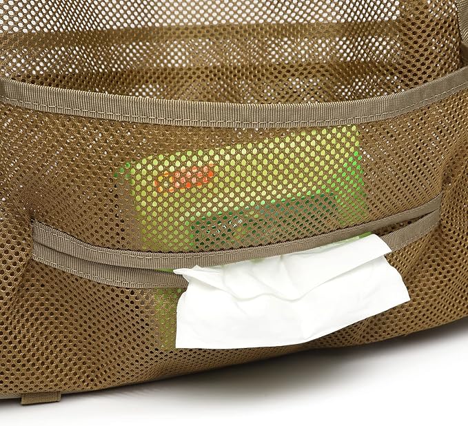 Car net Pocket Handbag Holder, car Purse Holder can be Used to Store Items, Protective Barrier for Children and Pets in The Back seat of car, Helps to Drive Safely (Khaki)
