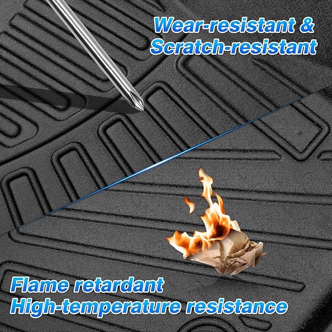 Cartist Floor Mats Fit for 2014-2018 Chevy Silverado & GMC Sierra 1500 Crew Cab;2015-2019 Silverado/Sierra 2500HD/3500 HD (Only fit Crew Cab),All Weather TPE Custom Fit Silverado Accessories