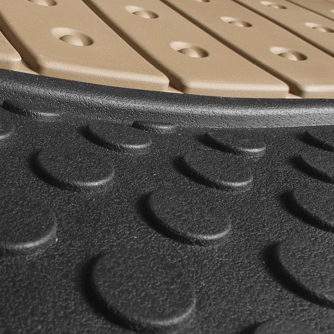 FH Group Heavy-Duty Car Mats - Universal Fit, Trimmable Rubber Floor Mats, Sedans, SUVs, Trucks - Beige
