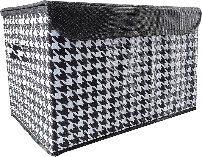 Foldable Car Organizer - Trunk Organizer and Storage for Car, SUV, Sedan (Declare-Black White-Small, 15 inch*9.5 inch)