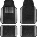 FH Group Automotive Floor Mats – Universal Fit Premium Carpet Car Mats with Driver Heel Pad, Full Set for Cars, SUVs & Trucks - Gray