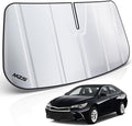 MZS Windshield Sun Shade Compatible with Camry 2012-2017, Foldable Car Front Window Sunshade with Storage Pouch, Sun Visor Shield for Interior Protector
