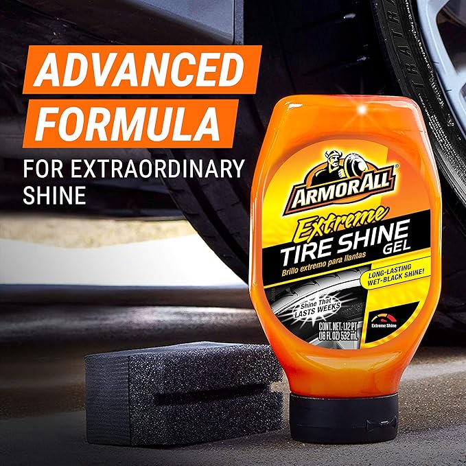 Armor All Extreme Tire Shine Gel, Tire Shine for Restoring Color and Tire Protection, 18 Fl Oz (Pack of 2)