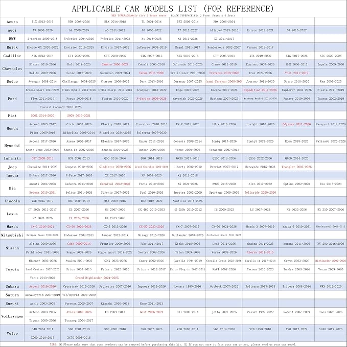 TTX LIGHTING Seat Covers Full Set 5 Seats Faux Leather Waterproof Car Seat Covers Breathable with Anti-Slip Universal Fit for Most Cars SUV Trucks (5 Seats, Black&Grey)