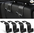 Amooca Car Seat Headrest Hook 4 Pack Hanger Universal Vehicle Car Storage Organizer for Handbag Purse Coat S Type Checkered Black