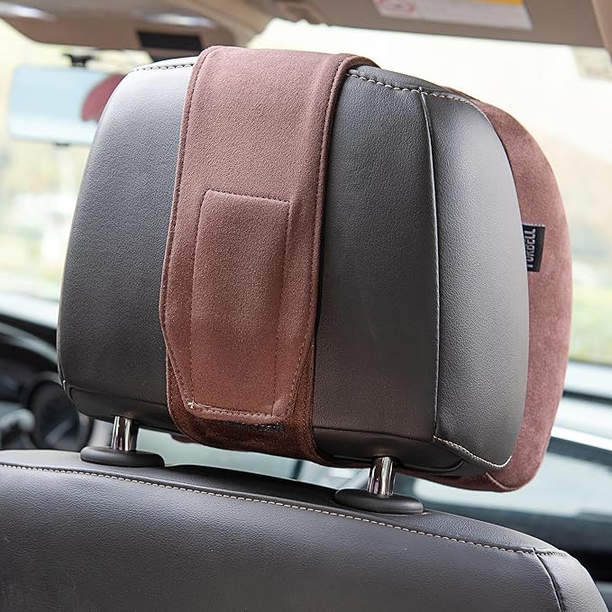 Forbell Car Headrest Pillow –Premium Memory Foam Ergonomic Car Pillow for Head Support & Comfort, Soft Washable Cover, Ideal for Long Drives and Travel