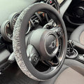 PINCTROT Large Size Chenille Leather Steering Wheel Cover, Soft Mottled Colors, Sweat-Proof, Non-Slip Grip, All-Season Comfort, 15.5-15.75 Inch(Mottled Gray)