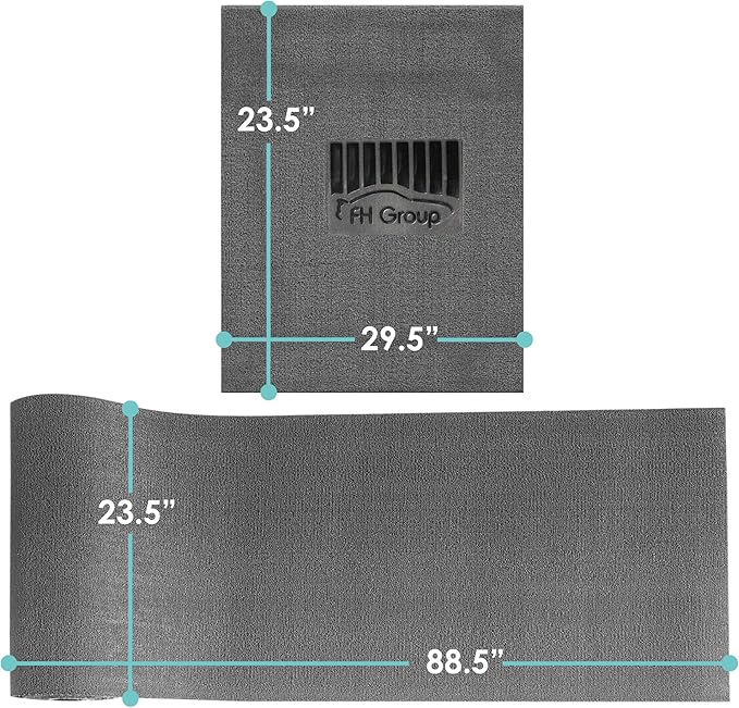 FH Group Car Floor Mats - DIY Ultra Waterproof Trimmable Non-Slip Vinyl Floor Mats, Solid Gray