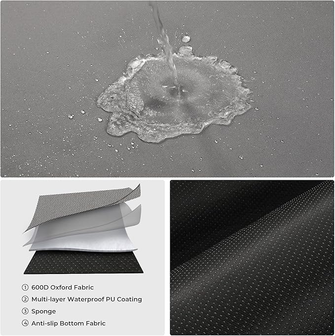 Xokaimeo Waterproof Car Seat Covers Grey with - Washable Rear Bench Car Seat Protectors with Anti Slip Bottom - Durable Auto Seat Cushions Universal Fit for Vehicles Cars SUV Trucks