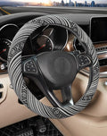 SEG Direct Boho Steering Wheel Cover with Baja Blanket Cloth, Ethnic Style Auto Wheel Cover Made of Coarse Flax, Fits 14 1/2-15 1/4 inches Car Wheel