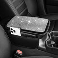 Center Console Cover Fit for Ridgeline: Upgraded Diamond Auto Middle Console Cover - Crystal Rhinestone Armrest Cover for Car with 2 Storage Bags,Anti-Scratch Auto Armrest Pad Accessory （Black