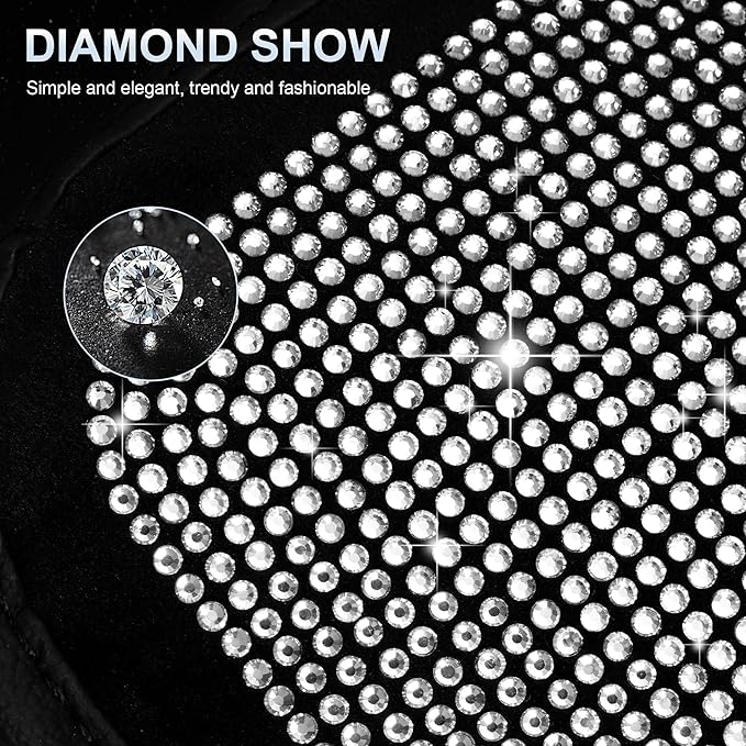 Crystal-Accented Arm Rest Cover for Car Fit for Chevrolet/Chevy Impala Sparkle Console Protector with Side Storeage,Anti-Scratch Auto Armrest Pad Accessory （Black)