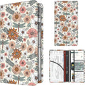 BAUCIWLD Premium Car Registration and Insurance Card Holder, Cute PU Leather Car Document Holder, Vehicle Glove Box Car Organizer with Magnetic Closure for Driver License, Cards Boho Flowers