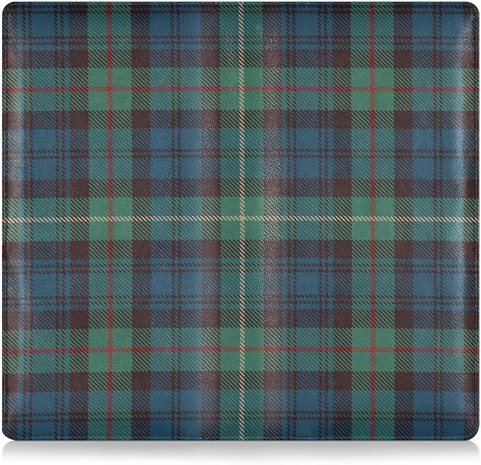 GuoChe Plaid Tartan Car Registration and Insurance Holder Glove Box Organizer Car Document Holder Auto Glove Compartment Essential Blue Green