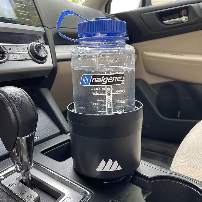 Integral Hydro Expander - Car Cup Holder Expander Organizer with Adjustable Base - Rubber Tabs Hold Most 32 - 40 oz Bottles and Large Cups