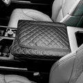 SENSHINE Center Console Armrest Cover for Toyota Tundra 2022-2026/Sequoia 2023-2026 Armrest Seat Stroage Box Cushion Lid Protector Pad with Zipper Leather Interior Accessories, Gray Stitch