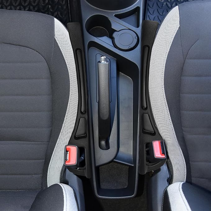 2Pcs Car Seat Side Gap Filler Storage Bag with Phone Holder for BMW 2023 2024 2025 X3 X7 3 5 Series 328i 528i 535i 530i 540i 2013 2014 2015 2016 2017 320i 330i 325i X1 X2 X4 X6 e90 2018-2024 e60 f30