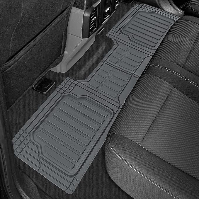 Cat® ToughLiner™ Gray Car Floor Mats - Heavy Duty Trim to Fit Floor Mats for Trucks - All-Weather Truck Accessories & Odorless Rubber Automotive Floor Mats - Car Mats & SUV Floor Liners for Car