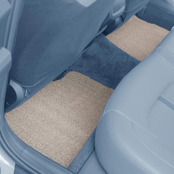 FH Group Car Floor Mats - All Weather Full Set of Beige Rubber Floor Mats for Cars, Ultra DIY Waterproof, Trimmable Automotive Floor Mats for Sedan, Van, SUVs and Truck Floor Mats