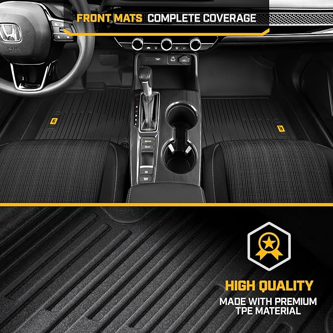 CAT® JustFit™ 3D Custom Fit Floor Mats for Honda Civic 2022-2026 Acura Integra 2023-2026, Heavy Duty Car Floor Liners Protection Laser Measured, Honda Civic Accessories, Acura Integra Accessories