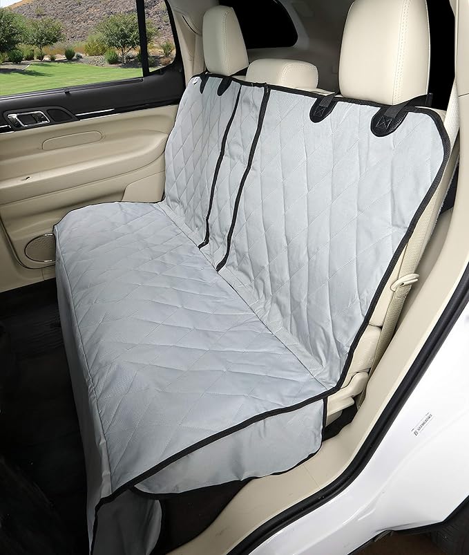 4Knines Dog Hammock for Full Size Trucks & Large SUVs (XL, Grey) – Bench Seat Covers for Trucks with 60/40 Split Seats - Armrest & Seatbelt Access – Waterproof, Easy Install, Machine Washable