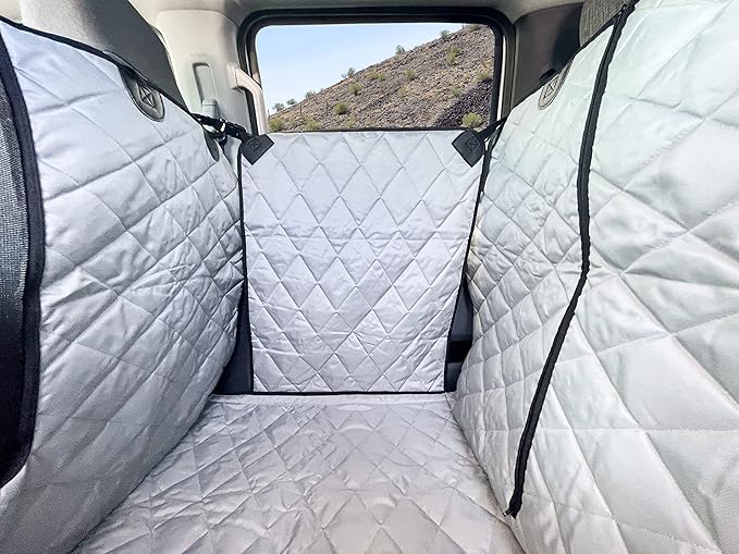 4Knines Truck & Car Door Protector for Dogs – Heavy-Duty Interior Protector for Truck Floor Hammock– Pet Friendly Car Door Covers for Dogs - Scratch Resistant, Easy to Clean Design, Set of 2 (Grey)