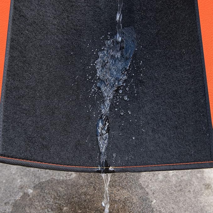 CAR PASS Waterproof Car Floor Mat, Universal Fit Car Mats with Driver Heel Pad, Leather Car Carpet, Anti-Slip Nibbed Backing Floor Mats for SUV, Vans,Sedan,Truck, Automotive Set for Women (Orange)