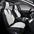 FLORICH Leather Seat Covers, Universal Front Seat Covers, Waterproof Car Seat Protector, Automotive Driver Seat Accessories Fit for Most Cars Trucks SUV-Black&White