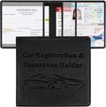 New Fashion Kingdom Car Registration and Insurance Holder, Premium PU Leather Vehicle Glove Box Car Organizer Men Women Wallet Accessories Case for ID, Driver's License - Black