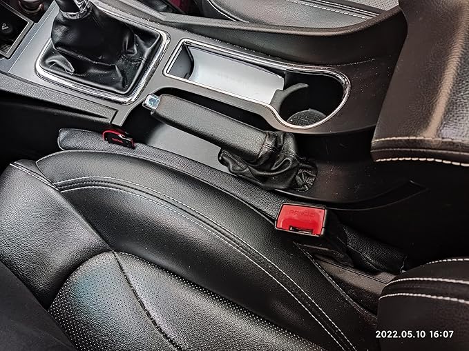 LIBRALUX Leather Seat Gap Filler, No Drop Seat Guard Universal for Car SUV, Truck to Fill The Gap Between Seat and Console Black Crevice Plug Drop Blocker Stopper Catcher 2 Pack LB