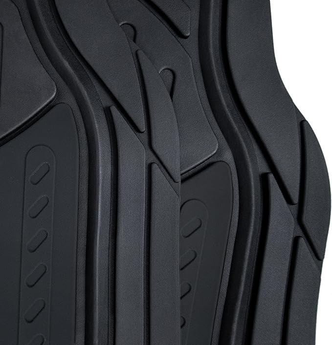FH Group Car Floor Mats - Heavy-Duty Rubber Floor Mats for Cars, Universal Fit Full Set, Trimmable Automotive Floor Mats, Climaproof Floor Mats for Most Sedan, SUV, Truck Floor Mats Black