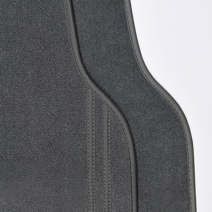 CAR PASS Car Floor Mats, Edge Leather Waterproof Car Mats with Double Stitch Line and Anti-Slip Backing Design, Fit 95% Automotive,SUVS,Sedan,Vans (Pure Gray)