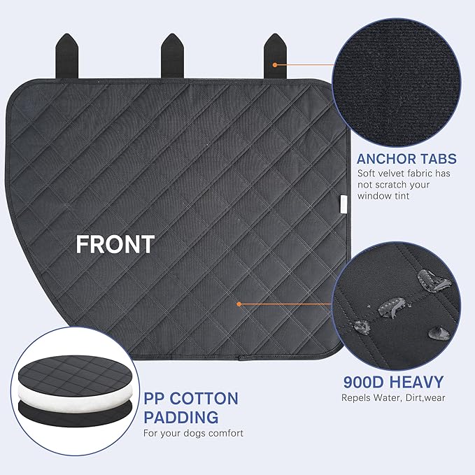 ALLANSING Dog Car Door Protector for Large SUV & Truck – XL Size, Anti-Scratch/Stain-Resistant, Window-Roll-Compatible, 2-Pack, Secure Fit for Wide/Tall Doors (Black)