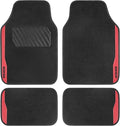 Motor Trend SpeedSeries Carpet Car Floor Mats Set - Universal Fit for Cars, Trucks, SUVs, Vans Red Trim Racing Design Car Mats Full Set Tapetes para Carro - Set of 4, Black & Red Car Carpet Mats