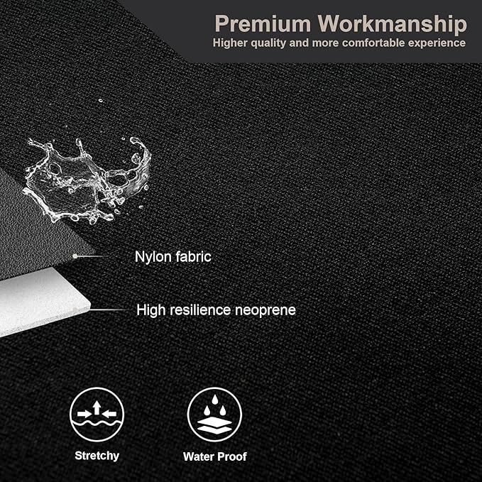 GIANT PANDA Custom Fit Console Cover for 2013-2018 Ram 1500 & 2013-2024 Ram 2500/3500/1500 Classic Model Jump Seat Console - Neoprene Armrest Center Cover - Full Protection - Black