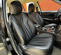 PINCTROT Car Seat Covers Front Set, Breathable Soft Pebbled Leather, Luxury Waterproof Seat Cushion, Airbag Compatible, Seat Protector Universal Fit Most Cars (Front Set, All Black)
