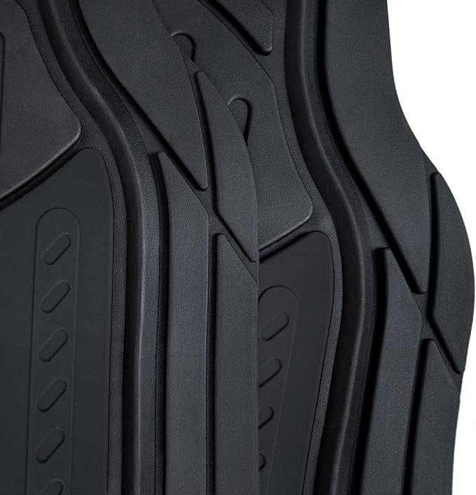 FH Group Automotive Floor Mats - Heavy-Duty Monster Eye Rubber Floor Mats for Cars, Universal Fit Full Set, ClimaProof Floor Mats, Trimmable Floor Mats For Most Sedan, SUV, Truck Floor Mats Black