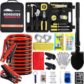 HAIPHAIK Car Emergency Roadside Kit - Roadside Assistance Emergency Kit, Car Emergency Kit with Jumper Cables, Safety Kits for Cars,Folding Shovel, Tow Rope,Car Tool Kit