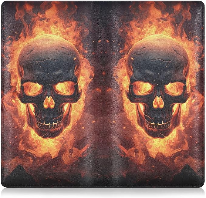 Gothic Fire Skull Car Registration and Insurance Holder Vehicle Glove Box Organizer Car Accessories Wallet Case for Women Men 202a1356