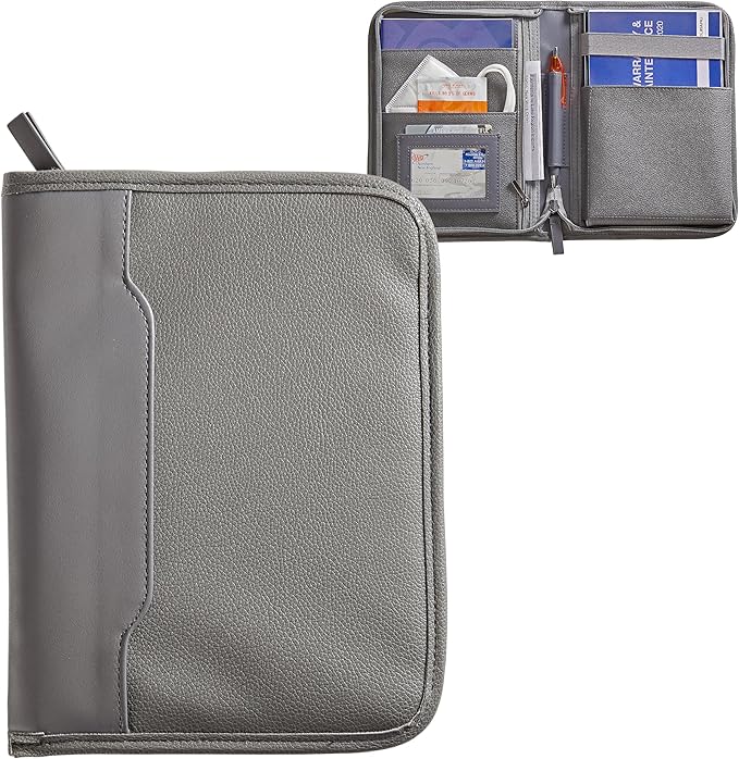 High Road Car Owners Manual Case and Glove Compartment Document Holder - Pebbled Faux Leather Glove Box Organizer for Car, SUV, Truck (Gray)