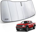 MZS Windshield Sun Shade Compatible with F150 2009-2014, Foldable Truck Sun Shade Shield with Storage Pouch, Front Window Visor F150 Sunshade Accessories for Interior Protector