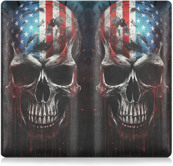 American Flag Skull 4th Of July Car Registration and Insurance Holder Vehicle Glove Box Organizer Car Accessories Wallet Case for Women Men 202a4876